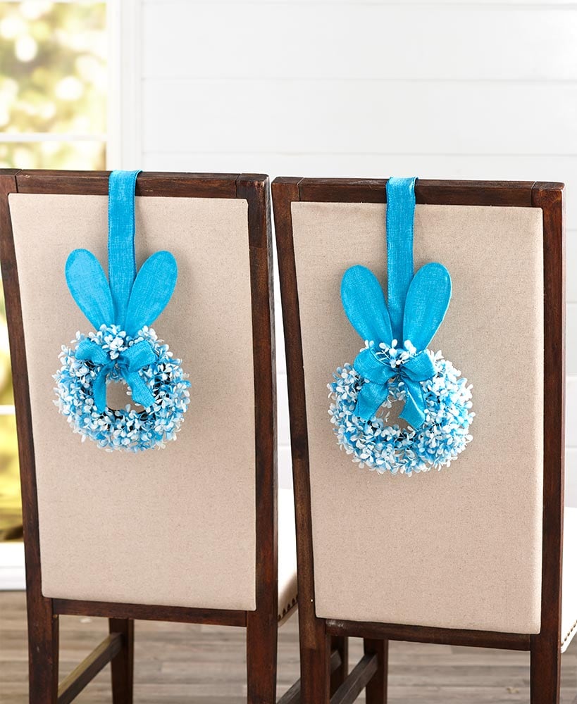 Easter Bunny Cabinet Wreath Or Flower Figure - Blue, Pink, Or Purple#select-color_blue