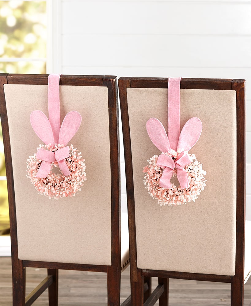 Easter Bunny Cabinet Wreath Or Flower Figure - Blue, Pink, Or Purple
