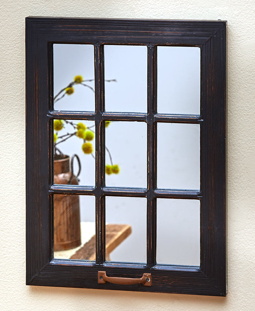 Distressed Wood Windowpane or Arch Mirrors
