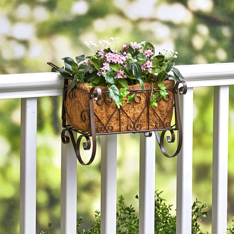 Decorative Fence and Rail Planters for Outdoor Flowers