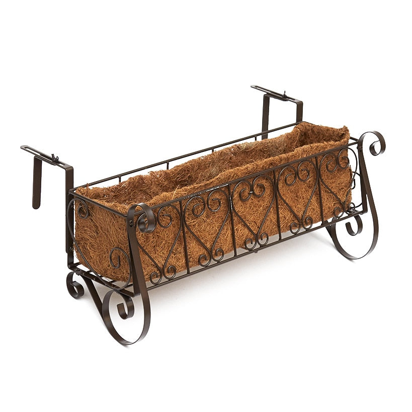 Decorative Fence and Rail Planters for Outdoor Flowers