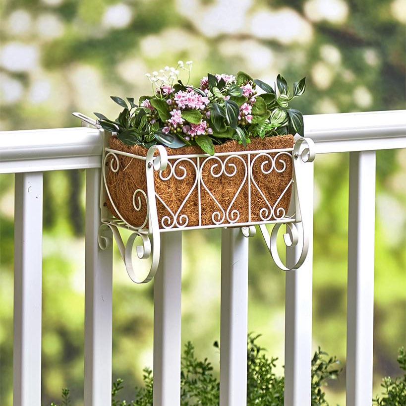 Decorative Fence and Rail Planters for Outdoor Flowers