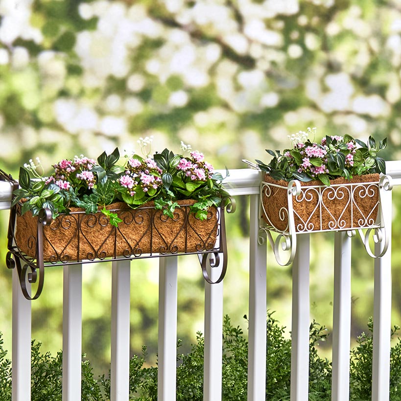 hanging rail planter boxes LTD Commodities Decorative Fence and Rail Planters for Outdoor Flowers