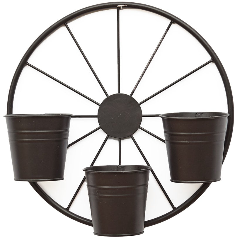 Rustic Wagon Wheel Planter or Fence for Outdoor Spaces