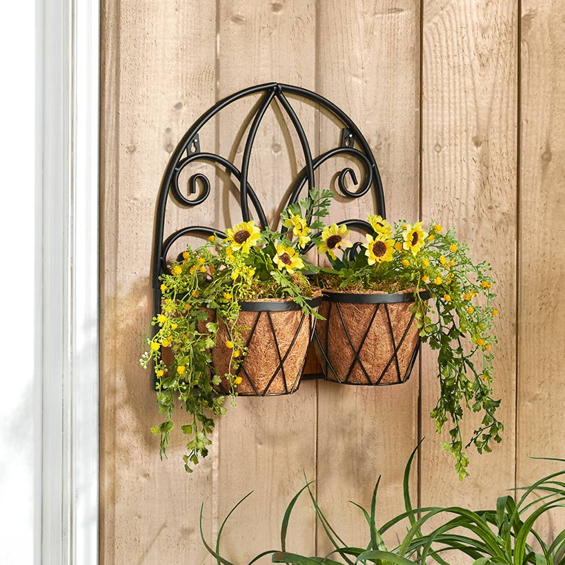 Decorative Wall Planters with Coir Liners#select-color_black