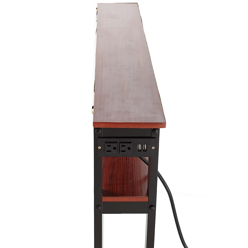 Behind-the-Sofa Long and Narrow Console Table with USB Port and Outlet