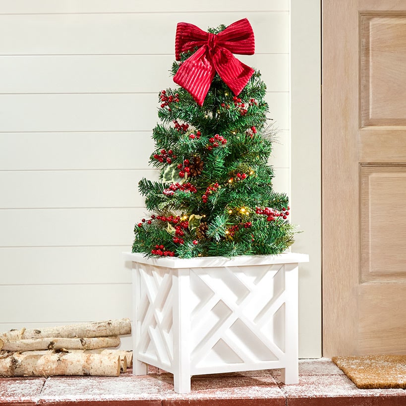 Lattice Design Chippendale Style Planter Box#select-color_white