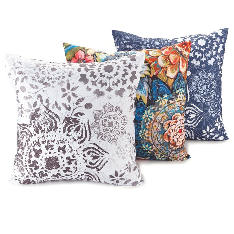 Floral Blossoms Accent Pillows Set of 3