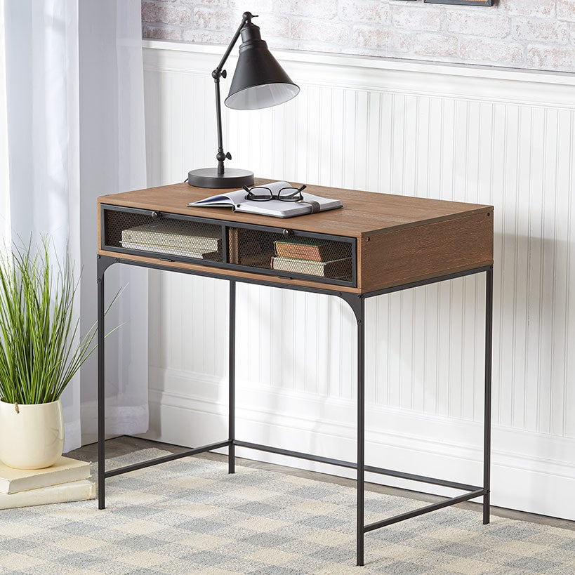 Industrial Farmhouse Style Desk with Storage