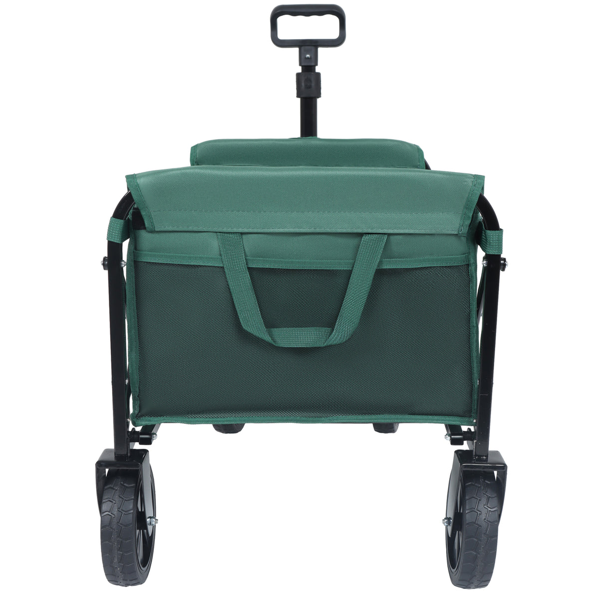 Expandable Dual-Layer Utility Wagon with 100% Extra Space - Grocery Cart for Camping, Shopping, Sports, Gardening, Fishing, Supports 225lbs, Green - image 7