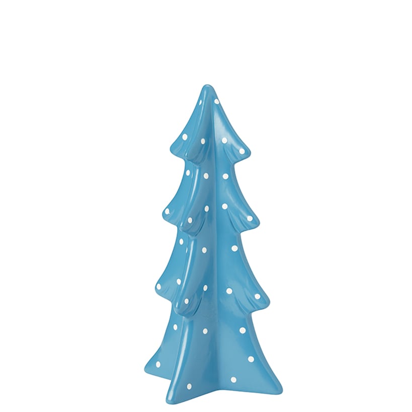Polka Dot Ceramic Blue Tree 9"