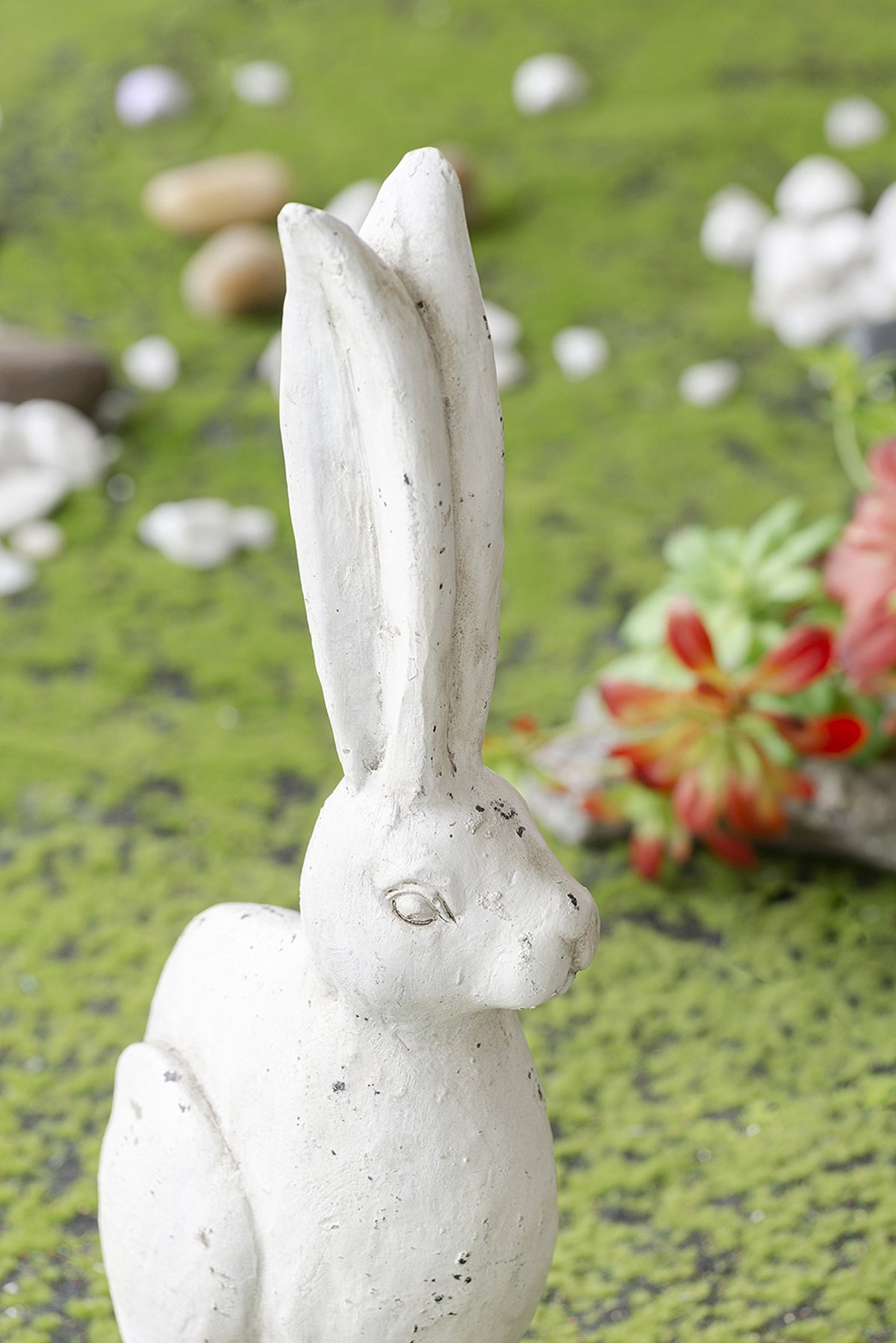 8.3x5.1x18.5" White Rustic Rabbit Figurine, Small - image 7