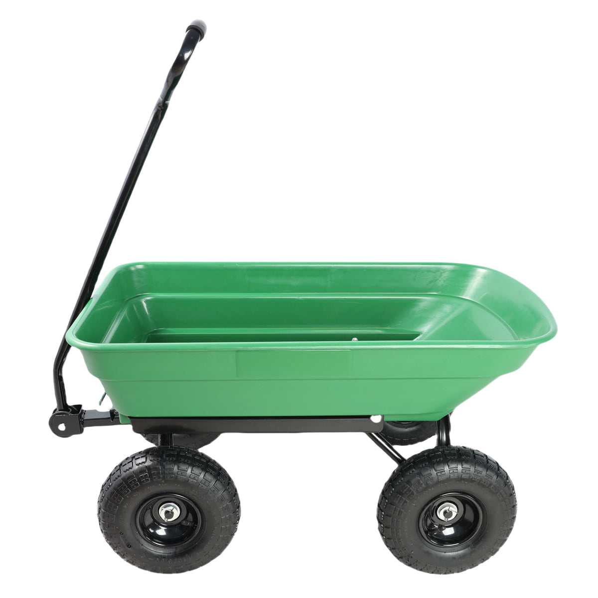 Folding car Poly Garden dump truck with steel frame, 10 inches. Pneumatic tire, 300 lb capacity body 55L Green - image 4