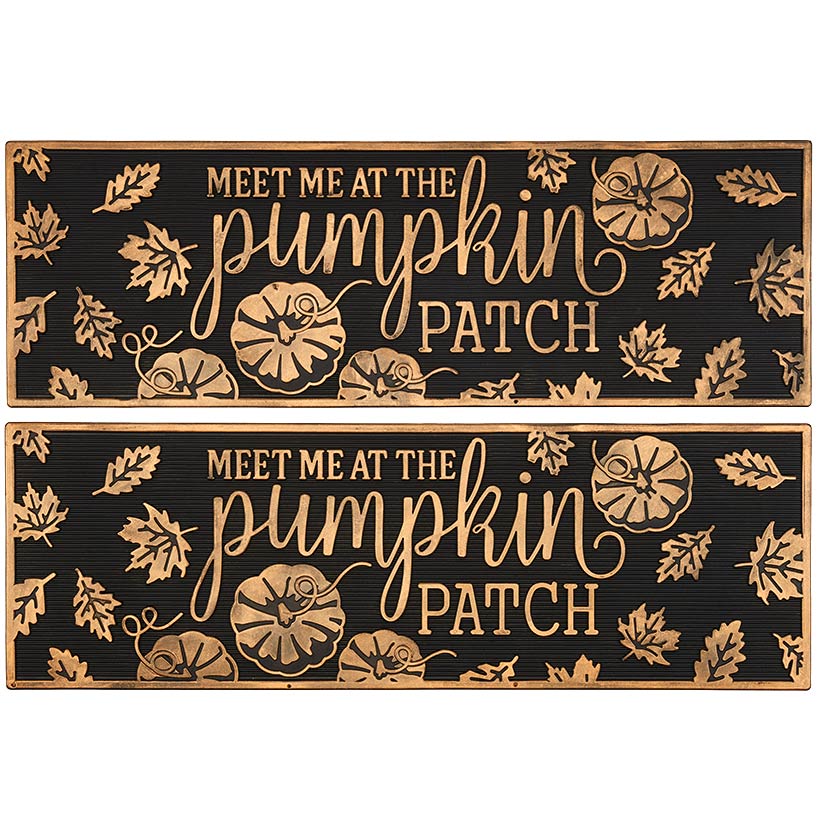 Pumpkin Patch Rubber Doormat or Set of 2 Rubber Stair Treads