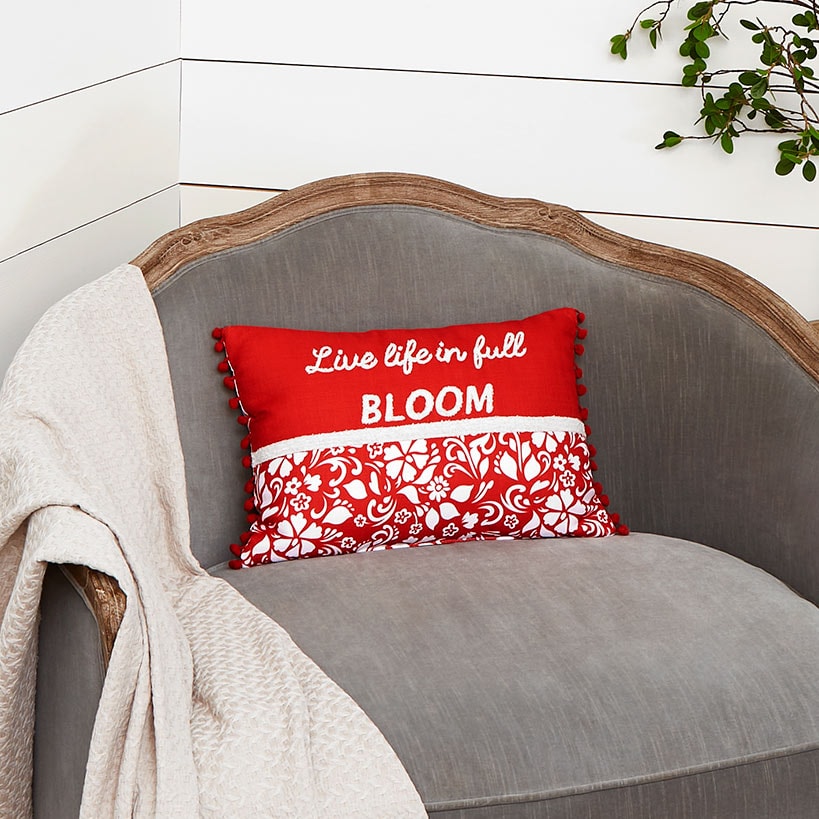 Sunflower Embroidered Decorative Pillow