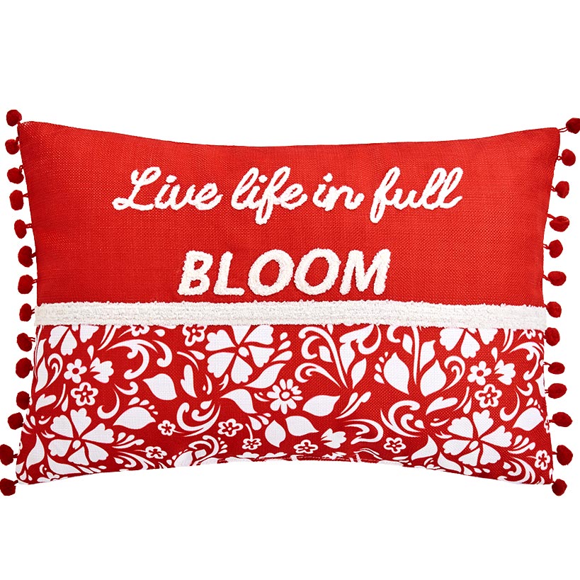 Sunflower Embroidered Decorative Pillow