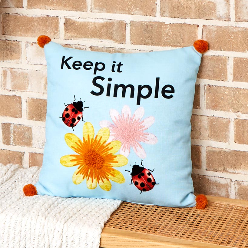 Ladybug Embroidered Decorative Pillow#select-pillow_keep-it-simple