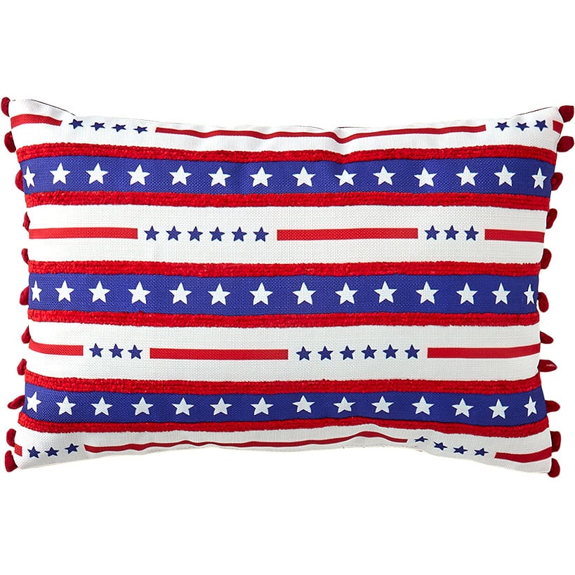 Americana Embroidered Accent Pillow