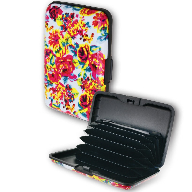 Lakeside Aluminum Card Holder Hard Shell Floral