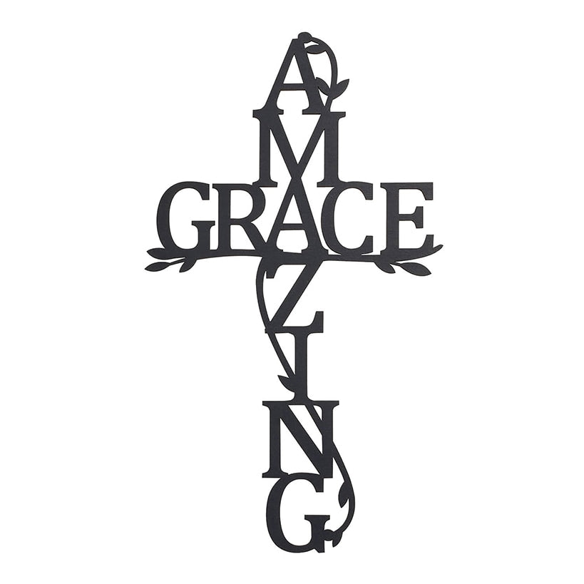 Amzaing Grace Wood Cross Plaque
