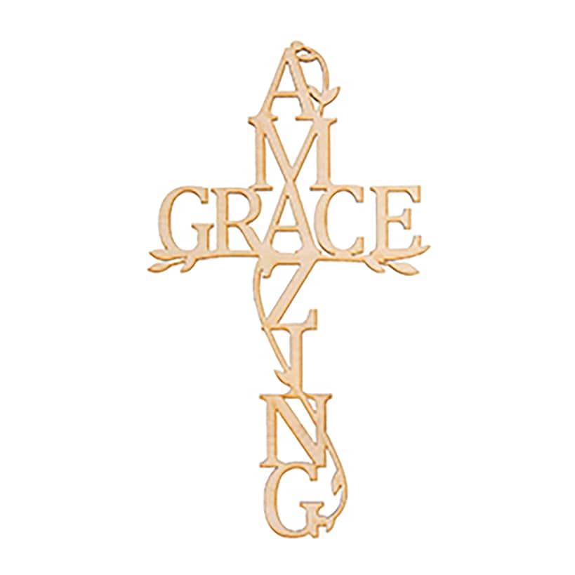 Amzaing Grace Wood Cross Plaque
