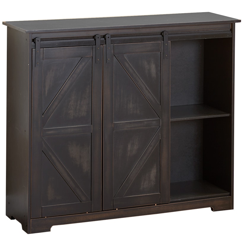 Kitchen Buffet Wooden Cabinet with Sliding Barn-Doors