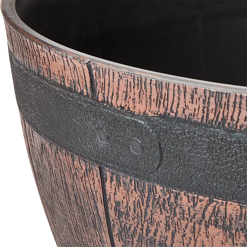 Barrel Shaped Planter Indoor or Outdoor 15" dia x 9"H