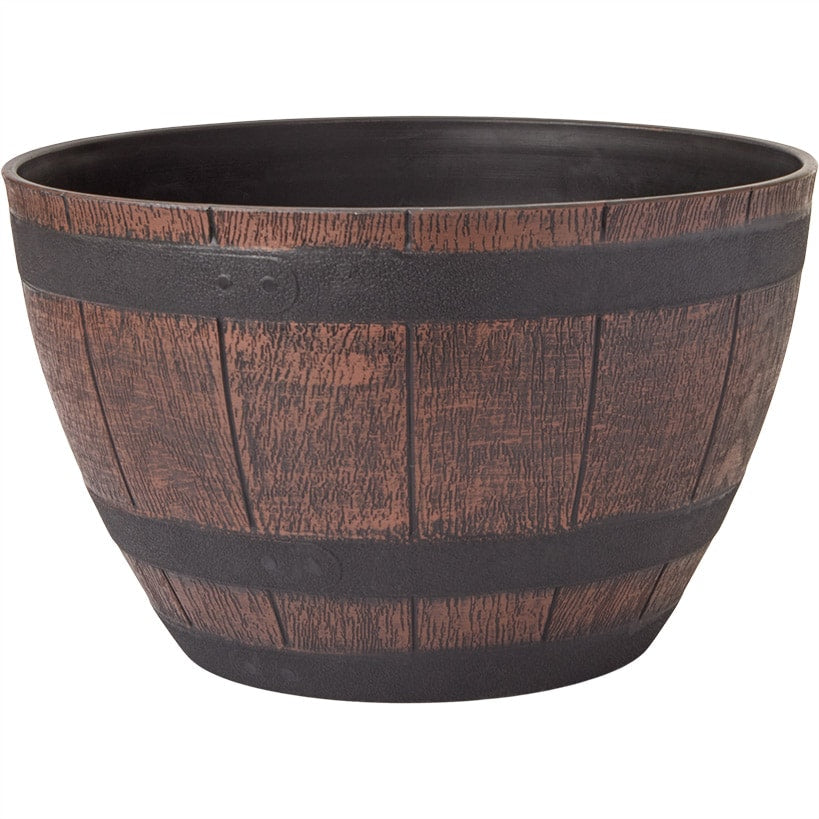 Barrel Shaped Planter Indoor or Outdoor 15" dia x 9"H