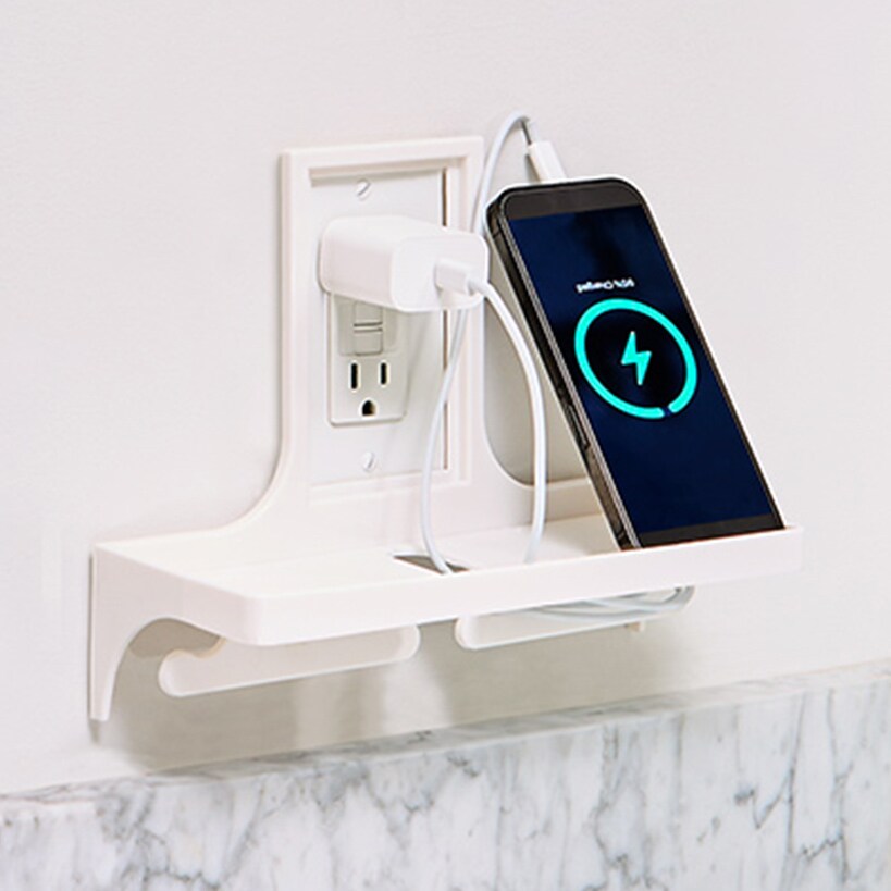 Wall Outlet Cover Storage Shelf - Kitchen or Bathroom