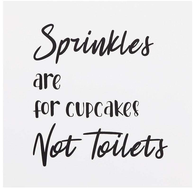 Humorous Bathroom Wall Art - Flush, Hello, Seat, Sprinkles, or Text