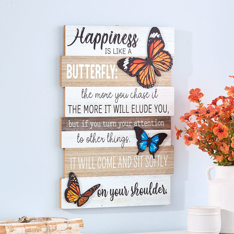 Vibrant Butterfly Sentiment Hanging Sign or Block Signs