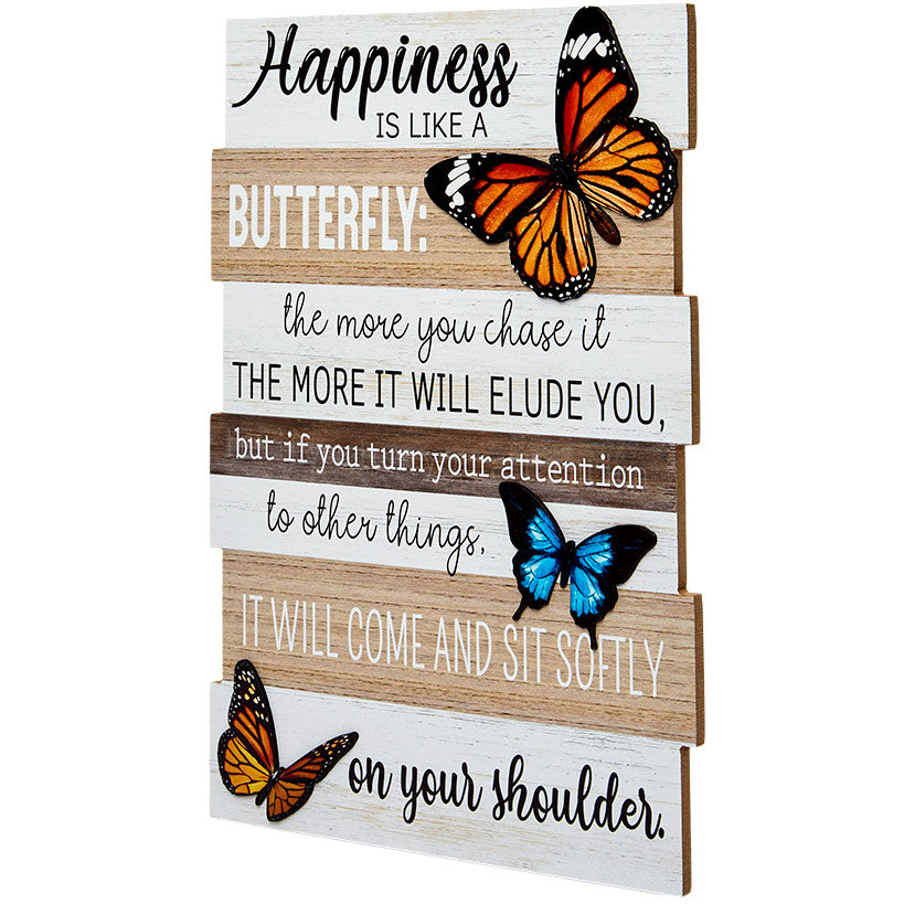 Vibrant Butterfly Sentiment Hanging Sign or Block Signs