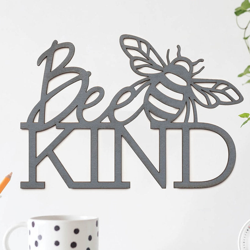 Bee Kind Wood Hanging Plaque