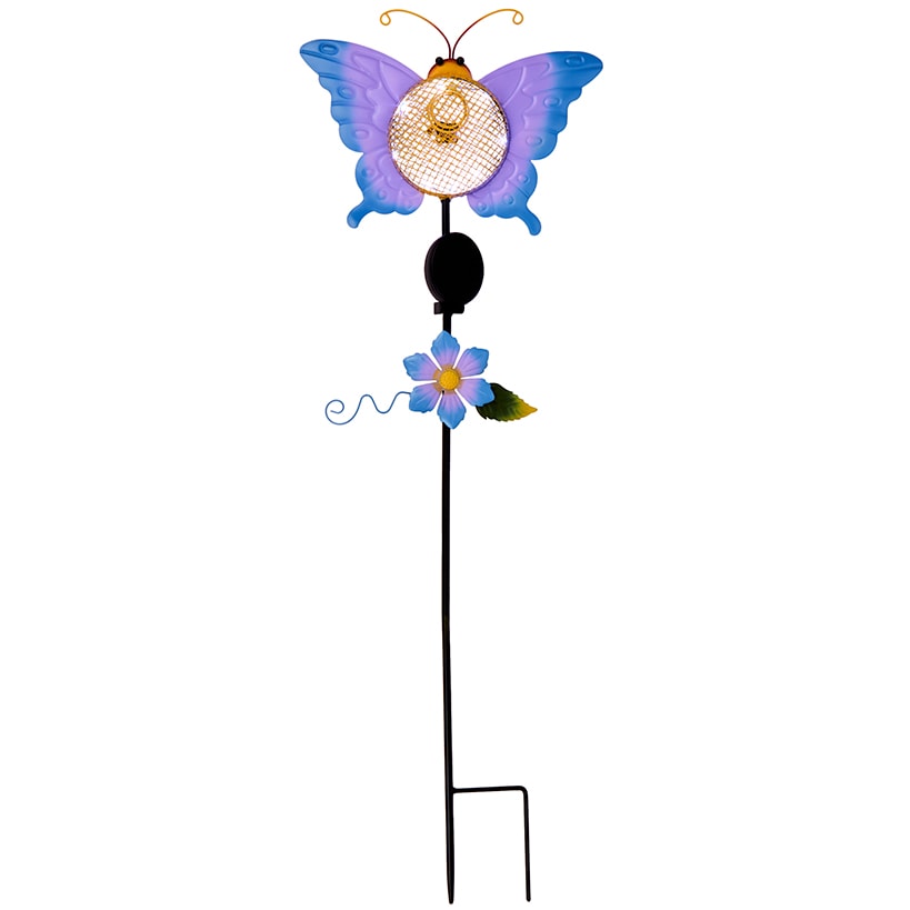 Solar Birdfeeder Stakes Flower or Butterfly