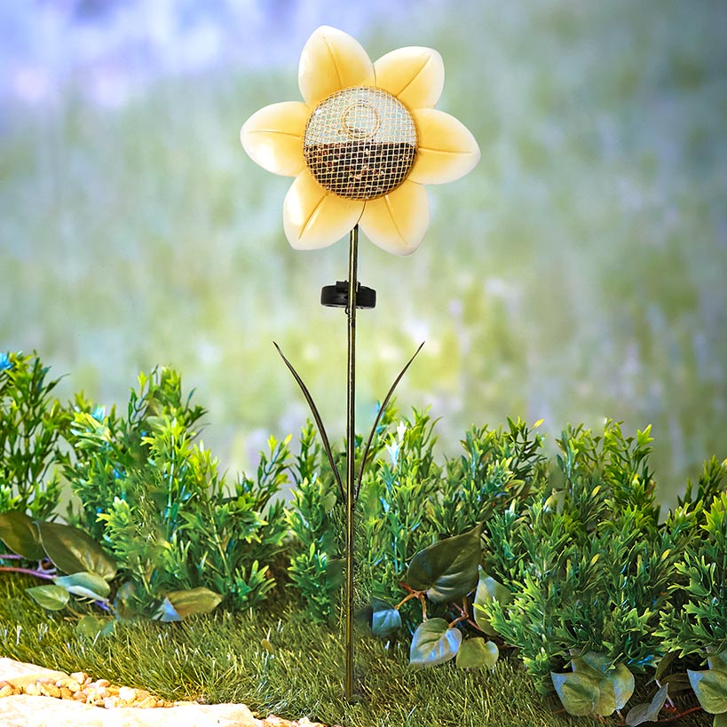 Solar Birdfeeder Stakes Flower or Butterfly