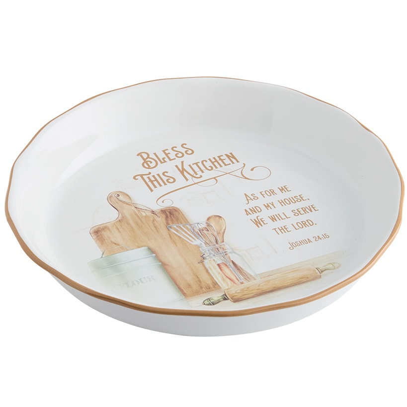 Bless This Kitchen Religious Decor - Pie Plate or Kitchen Prayer Plaque