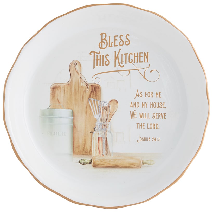 Bless This Kitchen Religious Decor - Pie Plate or Kitchen Prayer Plaque