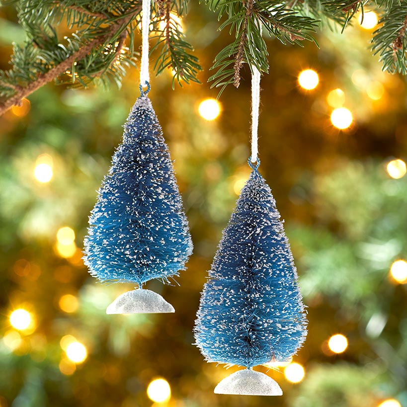 Sets of 2 Bottlebrush Tree Ornaments