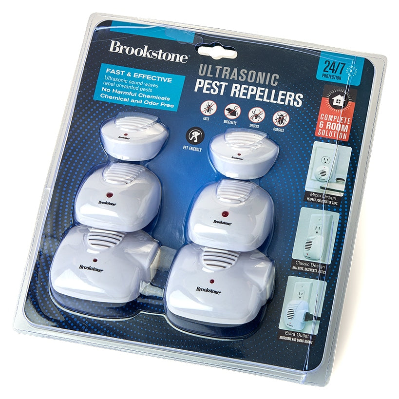 Brookstone® Ultrasonic Pest Repellers - Multi-Room, Plug-In, Set of 6