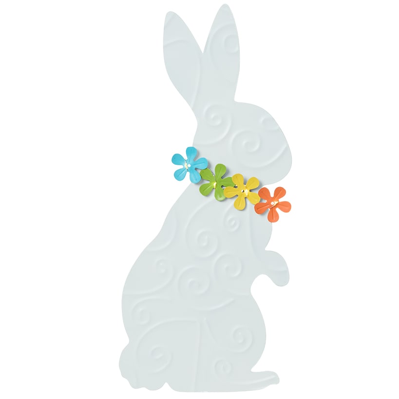 Easter Bunny With Solar Flowers Stake - Sitting or Standing