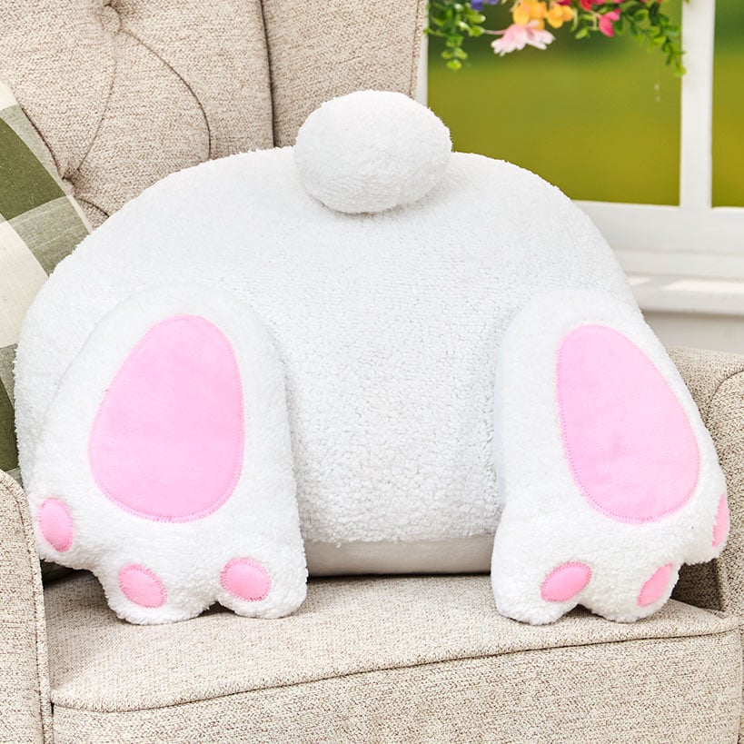 Burrowing Bunny Shaped Decorative Pillow#select-color_white