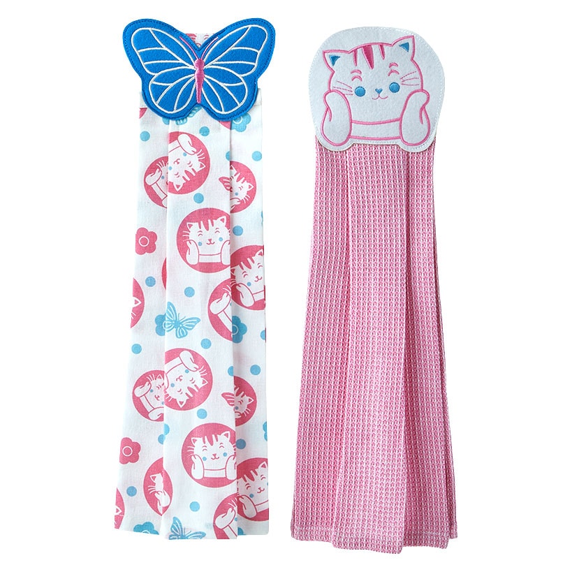 Kitchen Towels Summertime Cat Set of 2