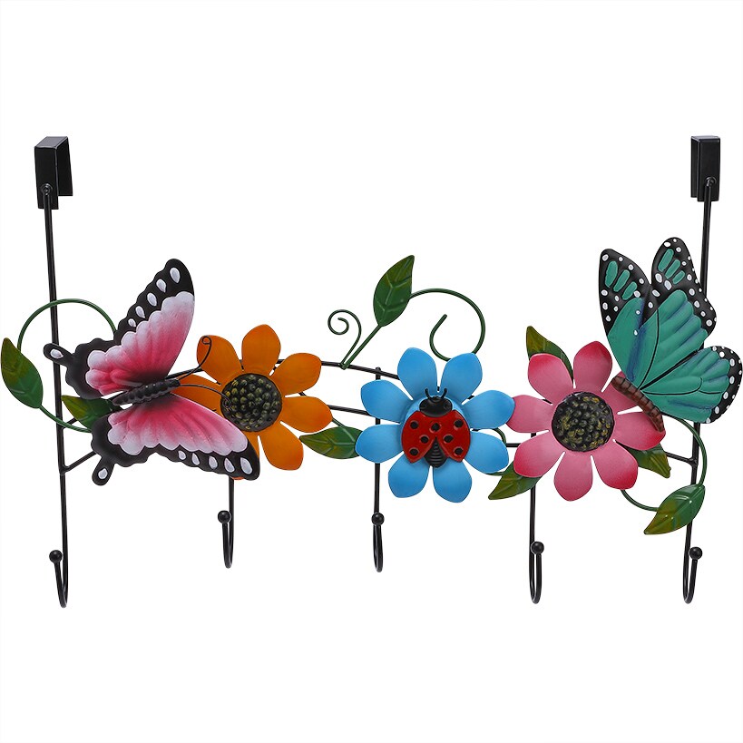 Butterflies and Flowers Metal Over-the-Door Organizer Bathroom Bedroom