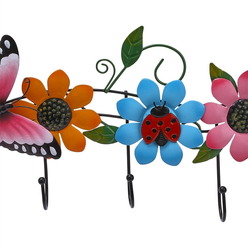 Butterflies and Flowers Metal Over-the-Door Organizer Bathroom Bedroom