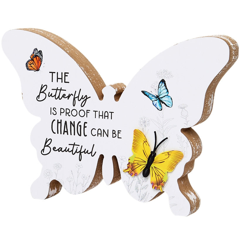 Vibrant Butterfly Sentiment Hanging Sign or Block Signs