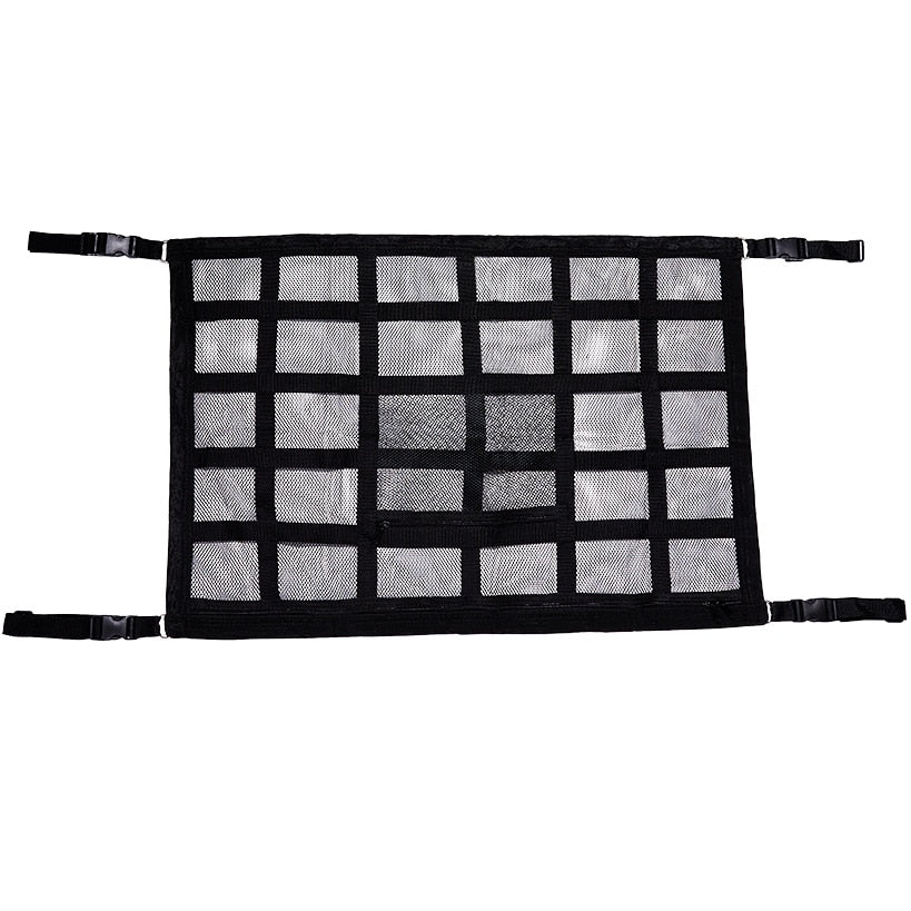 Car Ceiling Cargo Mesh Net With 2 Separate Pockets 1 Zippered