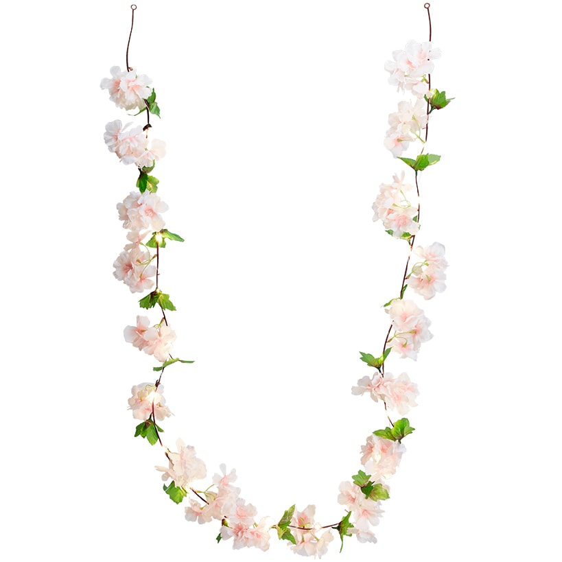 Lighted Cherry Blossom Garland, 2 Pc Branches, Table Tree, or 48" Tree