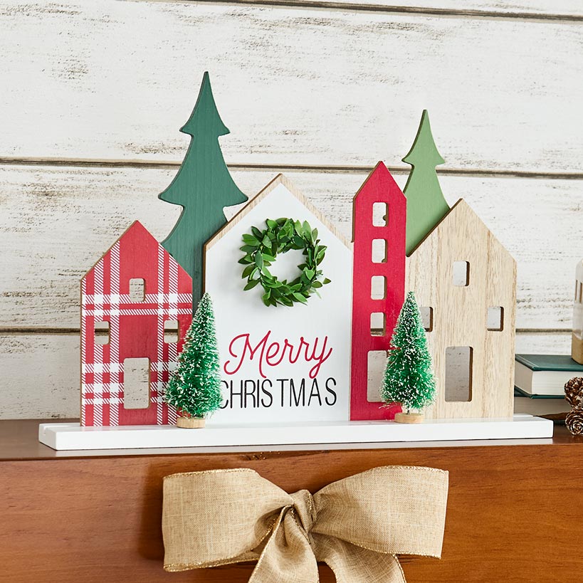 Christmas Wooden Tree Farm or Village Tabletop Décor