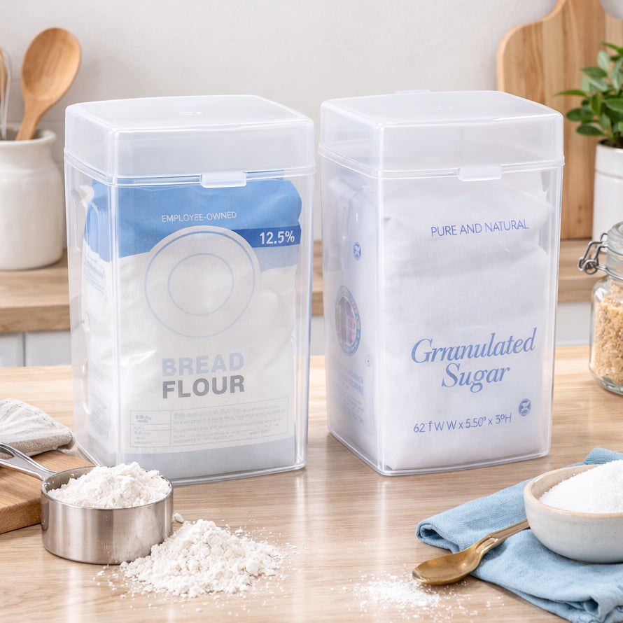 Clear Sugar and Flour Storage Containers Set of 2