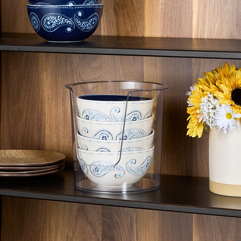 Kitchen Storage Clear Cabinet Organizers - Plate, Bowl, or Shelf
